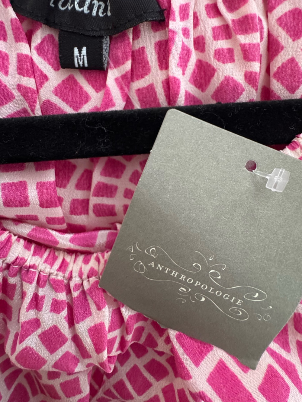 Tolani Pink Mosaic Print Tunic Dress with Blue Trim NWT Size M - Picture 5 of 5